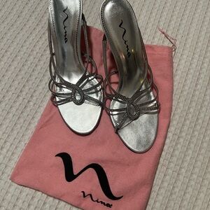 Nina Metallic Strappy Heels